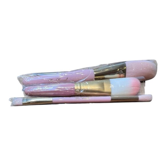 Too Faced Makeup Brushes Set Of 3 Eye Shadow Foundation Bronzer Blush - Picture 2 of 2